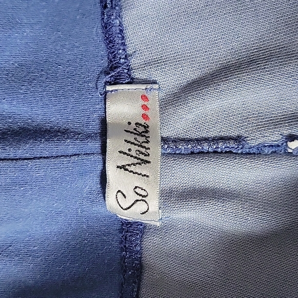 SO NIKKI Blue Terry Shorts - Picture 4 of 5